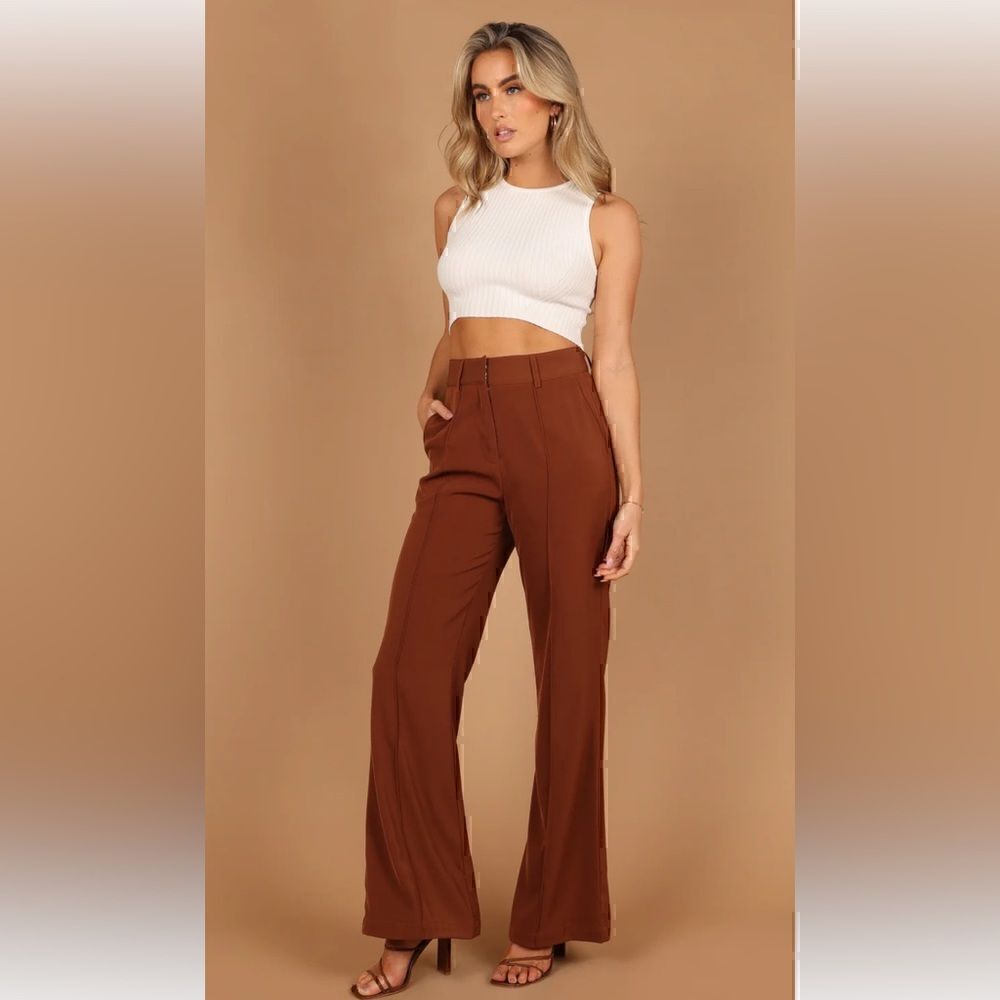 PETAL & PUP SNDYS Flare Pant Brown Size Large NWT great for tall ladies!